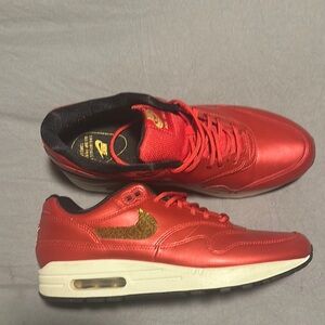 Nike Vibrant Red and Gold Air Max Sneakers